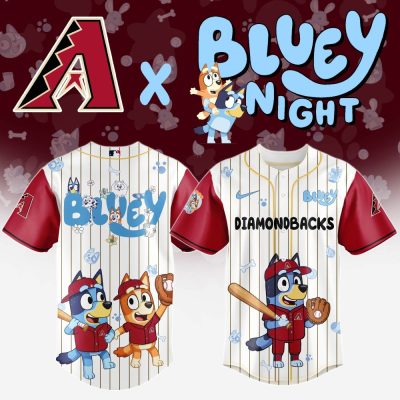 Limited Edition Bluey X Diamondbacks Kids Baseball Jersey - Fun & Playful Design!
