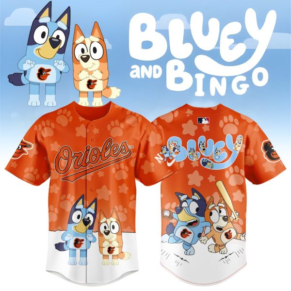 Bluey & Bingo Orioles Baseball Jersey – Fun Cartoon Design For Kids & Fans!