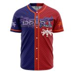 Beast Pirates Anime Jersey - Bold Red & Blue Design With Skull Motif For Fans
