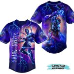 Custom Blue Beetle Baseball Jersey - Personalized Name & Number - Vibrant Hero Design
