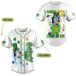 Customizable Lucky Blue Dog Baseball Jersey - Personalized Name & Number - Perfect For St. Patrick’S Day!