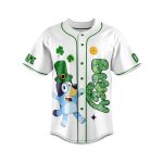 Customizable Lucky Blue Dog Baseball Jersey - Personalized Name & Number - Perfect For St. Patrick’S Day!