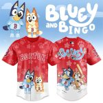 Bluey & Bingo Boston Baseball Jersey - Kids' Cartoon Sports Shirt - Fun & Playful Design