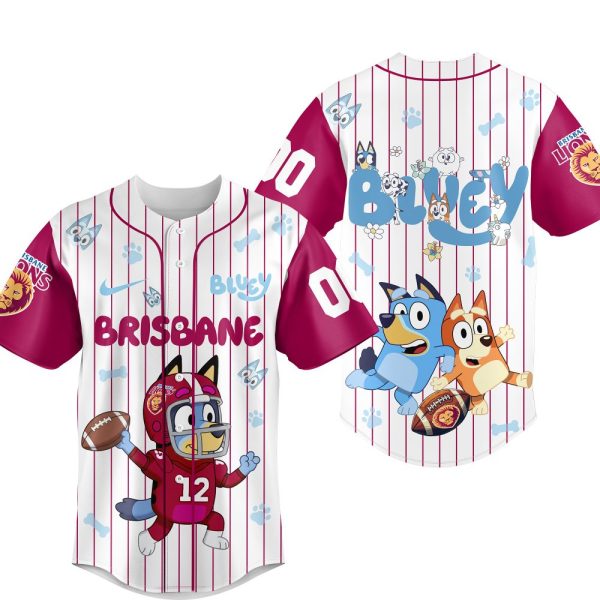 Custom Bluey Brisbane Lions Jersey - Kids Personalized Sports Shirt