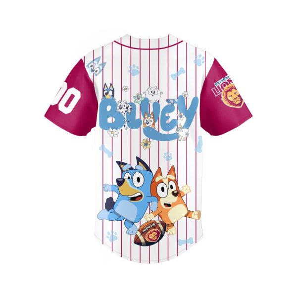 Custom Bluey Brisbane Lions Jersey - Kids Personalized Sports Shirt