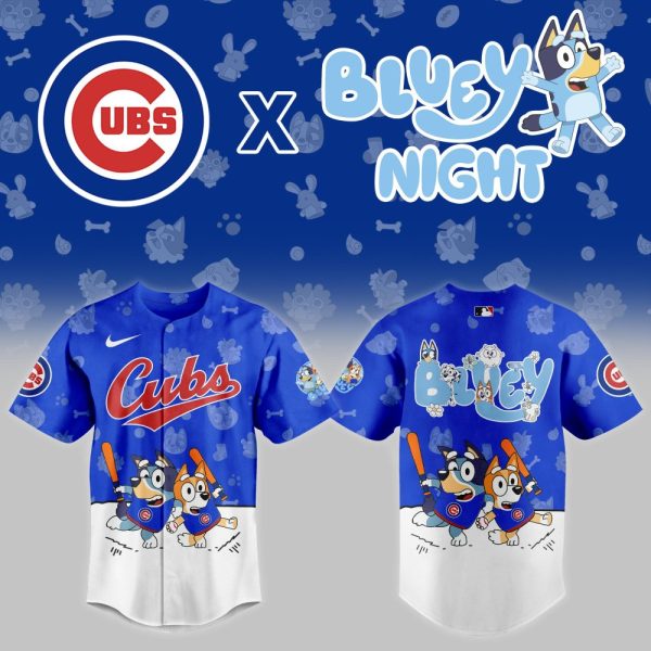 Cubs X Bluey Night Kids' Jersey - Limited Edition Baseball Fun Apparel