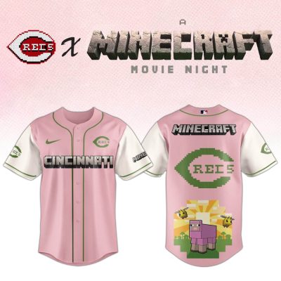 Limited Edition Cincinnati Reds X Minecraft Pink Jersey – Perfect For Fans & Gamers!