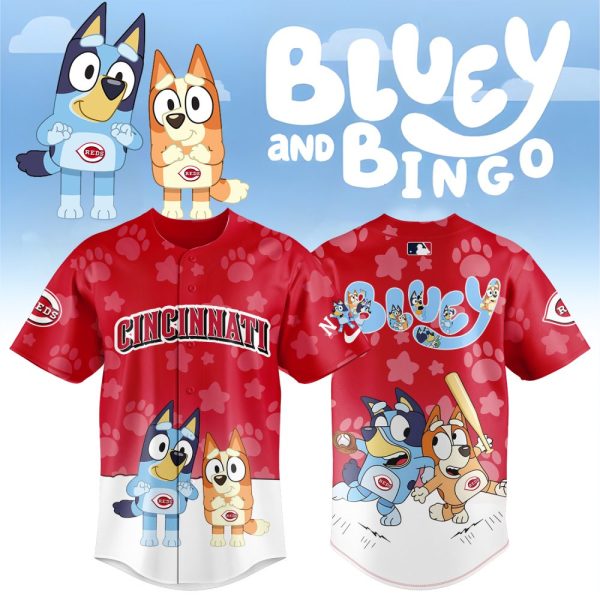 Exclusive Bluey & Bingo Cincinnati Reds Jersey – Kids’ Fan Favorite!