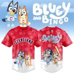 Bluey & Bingo Kids' Baseball Jersey - Cleveland Paw Print Design, Fun & Comfortable!