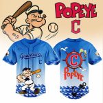Limited Edition Popeye Guardians Baseball Jersey – Vibrant Blue Cartoon Design