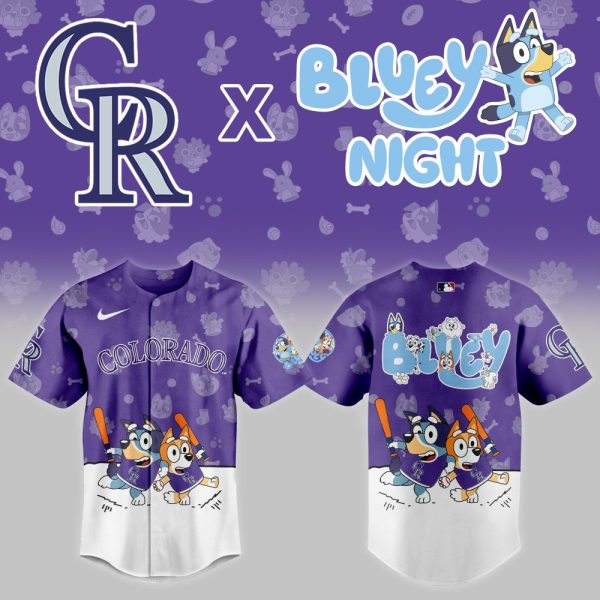 Exclusive Colorado Baseball X Bluey Night Jersey – Kids' Limited Edition Fun!