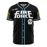 Anime-Inspired Fire Force Baseball Jersey – Stylish Black & Blue Sportswear