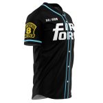 Anime-Inspired Fire Force Baseball Jersey – Stylish Black & Blue Sportswear