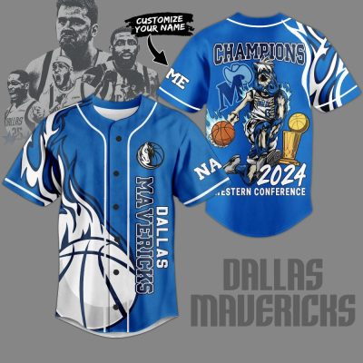Customizable Dallas Mavericks Champions 2024 Blue Baseball Jersey - Fan Apparel Gift