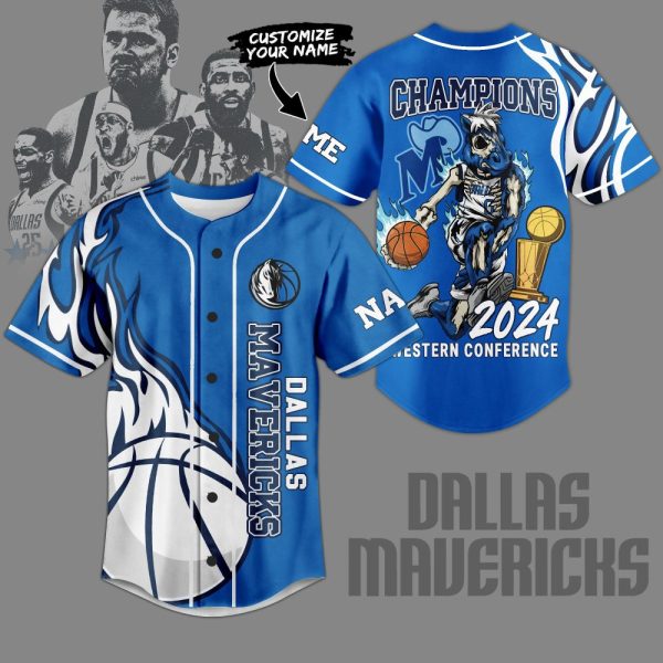 Customizable Dallas Mavericks Champions 2024 Blue Baseball Jersey - Fan Apparel Gift