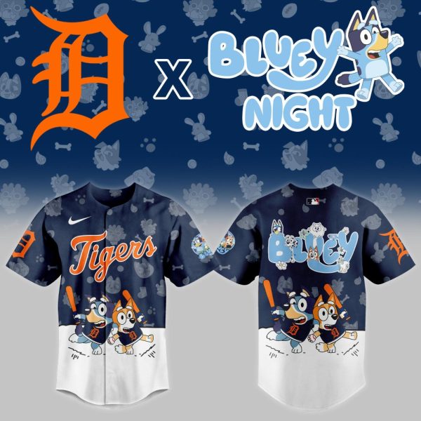 Exclusive Bluey Night X Tigers Jersey - Limited Edition Mlb Fan Gear For Kids & Adults