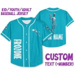 Customizable Blue Baseball Jersey For Kids/Youth/Adults - Add Name & Number!