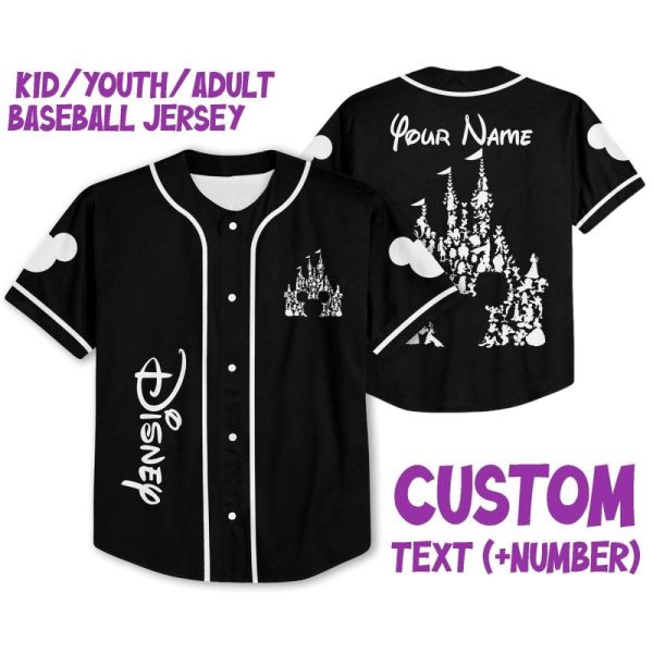 Custom Disney Baseball Jersey - Personalized Name & Number For Kids/Youth/Adults