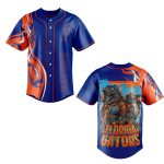 Florida Gators Men'S Baseball Jersey - Bold Alligator Graphic, Blue & Orange Fan Gear