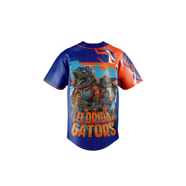 Florida Gators Men'S Baseball Jersey - Bold Alligator Graphic, Blue & Orange Fan Gear