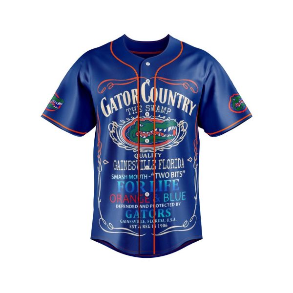Florida Gators Baseball Jersey - Officially Licensed Swamp Design, Orange & Blue, Unisex Sports Fan Apparel