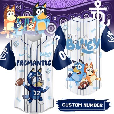 Custom Bluey Fremantle Jersey - Personalize With Your Number - Kids & Adults Sizes
