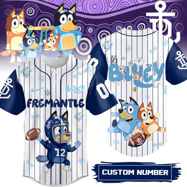Custom Bluey Fremantle Jersey - Personalize With Your Number - Kids & Adults Sizes