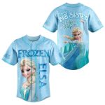 Frozen Elsa Big Sister Baseball Jersey - Perfect Gift For Kids! Sparkling Blue Design