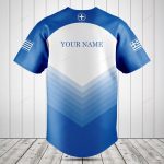 Stylish Greece Baseball Jersey - Blue & White Patriotic Shirt With Flag Design