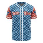 Anime-Inspired Baseball Jersey – Stylish Blue & Red Diamond Pattern Shirt