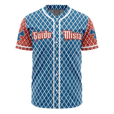 Anime-Inspired Baseball Jersey – Stylish Blue & Red Diamond Pattern Shirt