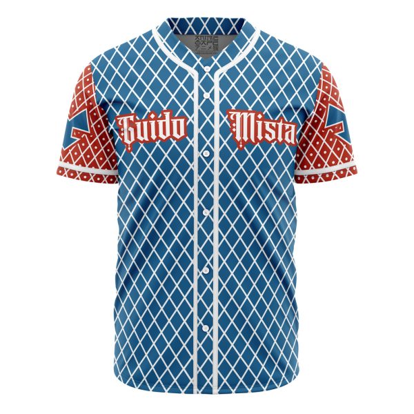 Anime-Inspired Baseball Jersey – Stylish Blue & Red Diamond Pattern Shirt