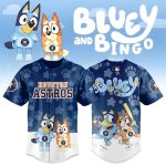 Bluey & Bingo Houston Astros Kids Jersey - Fun Cartoon Design For Young Fans