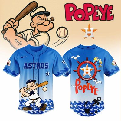 Astros X Popeye Blue Baseball Jersey – Limited Edition Collector'S Item