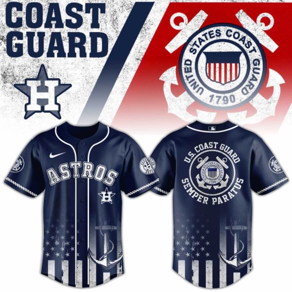 Us Coast Guard Astros Jersey - Navy Blue, Patriotic Design, Comfortable Fit
