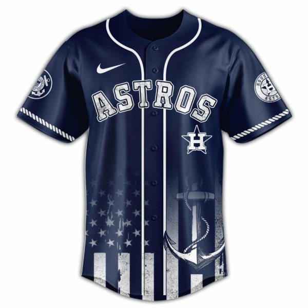 Us Coast Guard Astros Jersey - Navy Blue, Patriotic Design, Comfortable Fit