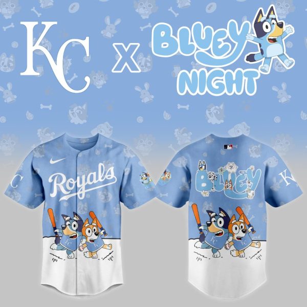 Limited Edition Kc Royals X Bluey Night Baseball Jersey – Kids' Favorite!