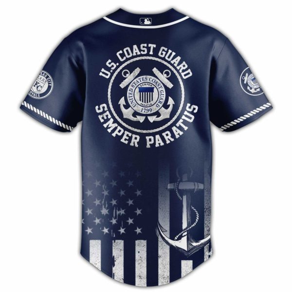 Us Coast Guard Royals Jersey - Navy Blue Baseball Shirt With Anchor Design