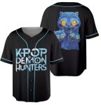 K-Pop Demon Hunters Baseball Jersey - Unique Graphic Tee With Blue Cats Design