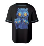 K-Pop Demon Hunters Baseball Jersey - Unique Graphic Tee With Blue Cats Design