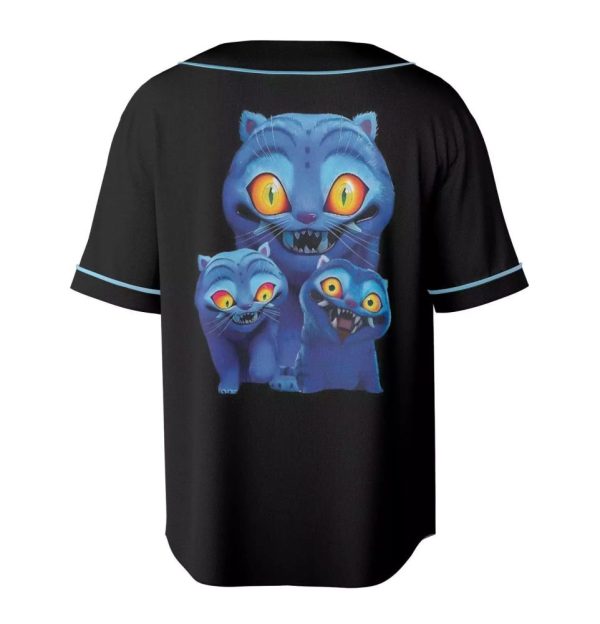 K-Pop Demon Hunters Baseball Jersey - Unique Graphic Tee With Blue Cats Design