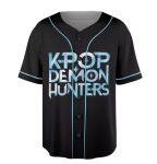 K-Pop Demon Hunters Baseball Jersey - Unique Graphic Tee With Blue Cats Design