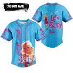Customizable Barbie Party Jersey Shirt - Personalized Name , Blue & Pink Fun Design