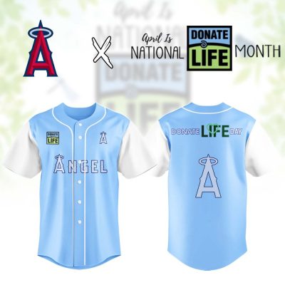 Angel Baseball Jersey - Limited Edition Donate Life Design For National Month - Support & Wear Blue