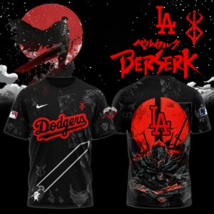 Anime Berserk X La Dodgers Graphic T-Shirt – Unique Fan Merchandise