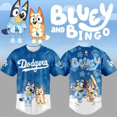 Bluey & Bingo Dodgers Kids Jersey – Fun Baseball Shirt For Little Fans!