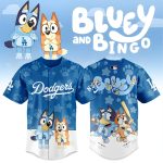 Bluey & Bingo Dodgers Jersey - Fun Kids Baseball Shirt Gift - Official Mlb Apparel