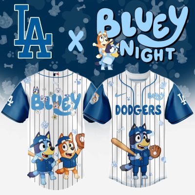 Limited Edition Bluey Dodgers Jersey – Perfect For Baseball Fans & Kids!