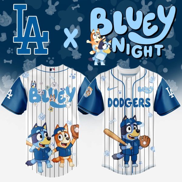 Limited Edition Bluey Dodgers Jersey – Perfect For Baseball Fans & Kids!