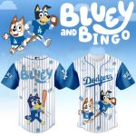 Bluey & Bingo Dodgers Baseball Jersey – Kids' Cartoon Sports Shirt